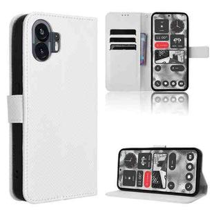 For Nothing Phone 2 Diamond Texture Leather Phone Case(White)