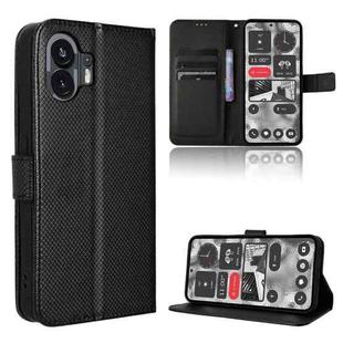 For Nothing Phone 2 Diamond Texture Leather Phone Case(Black)