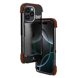 For iPhone 16 Pro Max R-JUST Ironwood Generation Metal Hybrid Wood Phone Case