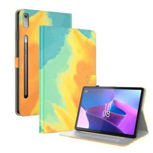 For Lenovo Tab P12 Watercolor Pattern Flip Leather Tablet Case(Autumn Leaves)
