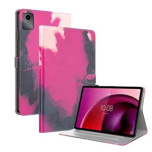 For Lenovo Tab M11 / Xiaoxin Pad 11 2024 Watercolor Pattern Flip Leather Tablet Case(Berry Color)