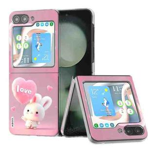 For Samsung Galaxy Z Flip5 ABEEL PC Paintings Pattern Phone Case(Rabbit)