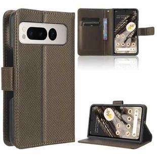 For Google Pixel Fold Diamond Texture Leather Phone Case(Brown)