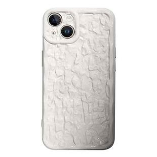 For iPhone 14 Plus Electroplated 3D Stone Texture TPU Phone Case(White)