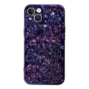 For iPhone 14 Electroplated 3D Stone Texture TPU Phone Case(Dazzling Purple)