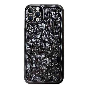 For iPhone 14 Pro Max Electroplated 3D Stone Texture TPU Phone Case(Black)