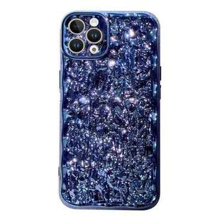 For iPhone 13 Pro Electroplated 3D Stone Texture TPU Phone Case(Blue)