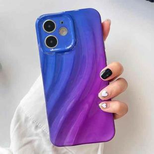 For iPhone 12 Wave Texture Gradient Color TPU Phone Case(Blue-Purple)