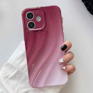 For iPhone 11 Wave Texture Gradient Color TPU Phone Case(Wine Red-White)