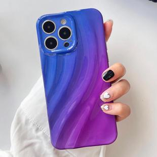 For iPhone 15 Pro Max Wave Texture Gradient Color TPU Phone Case(Blue-Purple)