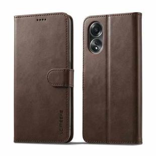 For OPPO A58 4G / A98 5G / F23 5G LC.IMEEKE Calf Texture Horizontal Flip Leather Case(Brown)