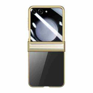 For Samsung Galaxy Z Flip5 Integrated Electroplated Three-piece Set Phone Case(Gold)