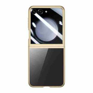 For Samsung Galaxy Z Flip5 Large Window Integrated Electroplated Phone Case(Gold)