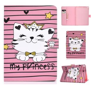 For iPad Pro 10.5 inch Colored Drawing Pattern Horizontal Flip PU Leather Case with Holder & Card Slot & Sleep / Wake-up Function(Crown Cat)