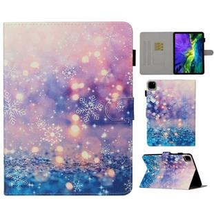 For iPad Pro 11 (2020) Colored Drawing Pattern Horizontal Flip PU Leather Tablet Case with Holder & Card Slot & Sleep / Wake-up Function(Purple Quicksand)