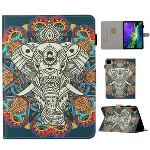 For iPad Pro 11 (2020) Colored Drawing Pattern Horizontal Flip PU Leather Tablet Case with Holder & Card Slot & Sleep / Wake-up Function(Colorful Elephant)