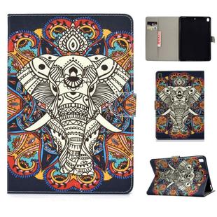 For iPad 10.2 Colored Drawing Pattern Horizontal Flip PU Leather Case with Holder & Card Slot & Sleep / Wake-up Function(Colorful Elephant)