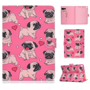 For iPad 10.2 Colored Drawing Pattern Horizontal Flip PU Leather Case with Holder & Card Slot & Sleep / Wake-up Function(Love Dog)