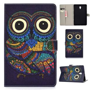 For Samsung Galaxy Tab A 10.5 T590/T595 Colored Drawing Pattern Horizontal Flip PU Leather Case with Holder & Card Slot(Owl)