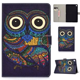 For Samsung Galaxy Tab S5e 10.5 T720 / T725 Colored Drawing Pattern Horizontal Flip PU Leather Case with Holder & Card Slot & Sleep / Wake-up Function(Owl)