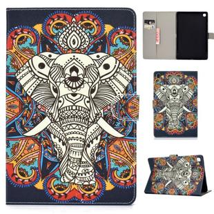 For Samsung Galaxy Tab S5e 10.5 T720 / T725 Colored Drawing Pattern Horizontal Flip PU Leather Case with Holder & Card Slot & Sleep / Wake-up Function(Colorful Elephant)