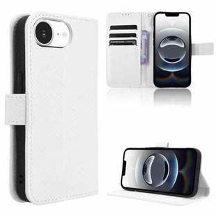 For iPhone 16e Diamond Texture Leather Phone Case(White)