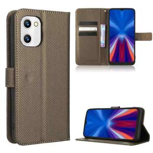For UMIDIGI C2 / C1 / C1 Max Diamond Texture Leather Phone Case(Brown)