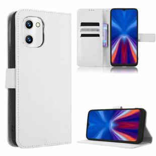 For UMIDIGI G2 / G1 / G1 Max Diamond Texture Leather Phone Case(White)