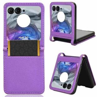 For Motorola Razr 50 Diamond Texture Leather Phone Case(Purple)