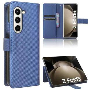 For Samsung Galaxy Fold5 Diamond Texture Leather Phone Case(Blue)