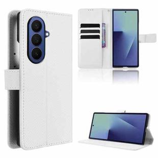 For Samsung Galaxy Z Fold7 Diamond Texture Leather Phone Case(White)