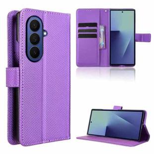 For Samsung Galaxy Z Fold7 Diamond Texture Leather Phone Case(Purple)