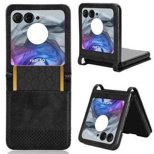 For Motorola Razr 50 Retro Texture Leather Phone Case(Black)