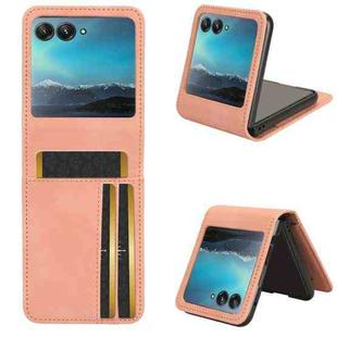 For Motorola Razr 40 Ultra Skin Feel Card Slot Leather Phone Case(Pink)