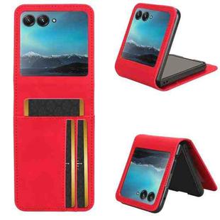 For Motorola Razr 40 Ultra Skin Feel Card Slot Leather Phone Case(Red)