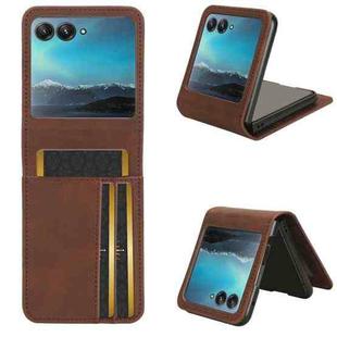 For Motorola Razr 40 Ultra Skin Feel Card Slot Leather Phone Case(Brown)