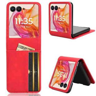 For Motorola Razr 50 Ultra Skin Feel Card Slot Leather Phone Case(Red)