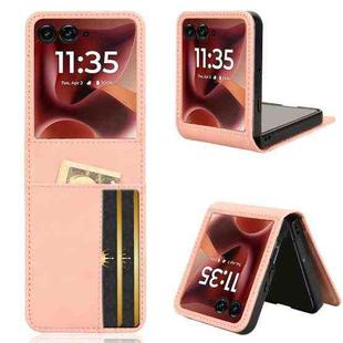 For Motorola Razr 60 Ultra Skin Feel Card Slot Leather Phone Case(Pink)
