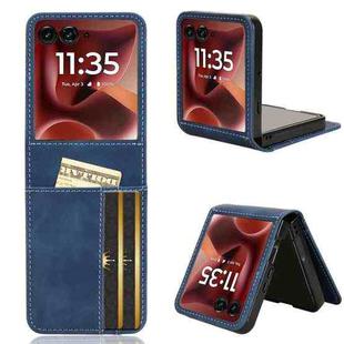 For Motorola Razr 60 Ultra Skin Feel Card Slot Leather Phone Case(Blue)