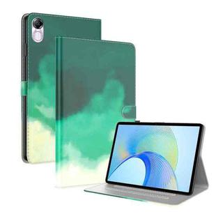 For Honor Pad X8 Pro/X9 Watercolor Pattern Flip Leather Tablet Case(Cyan Green)