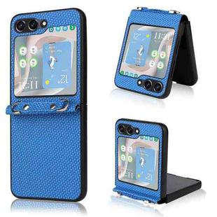 For Samsung Galaxy Z Flip5 Braided Texture Phone Case with Lanyard(Blue)