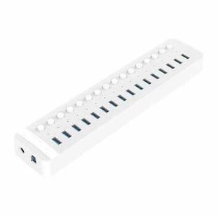 ORICO CT2U3-16AB Plastic Stripes 16 Ports USB 3.0 HUB with Individual Switches, Plug:AU Plug(White)