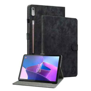 For Lenovo Tab P12 Tiger Pattern Flip Leather Tablet Case(Black)