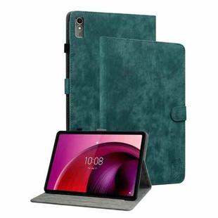 For Lenovo Tab M10 5G 10.6 inch Tiger Pattern Flip Leather Tablet Case(Dark Green)