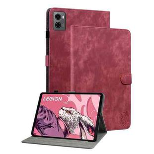 For Lenovo Legion Y700 2023 Tiger Pattern Flip Leather Tablet Case(Red)