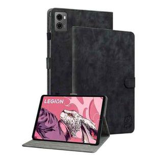 For Lenovo Legion Y700 2023 Tiger Pattern Flip Leather Tablet Case(Black)