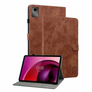 For Lenovo Tab M11/Xiaoxin Pad 11 2024 Tiger Pattern Flip Leather Tablet Case(Brown)