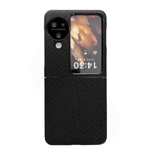 For OPPO Find N3 Flip Weave Texture PC Phone Case(Black)