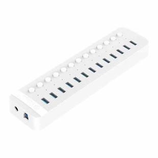 ORICO CT2U3-13AB Plastic Stripes 13 Ports USB 3.0 HUB with Individual Switches, Plug:EU Plug(White)