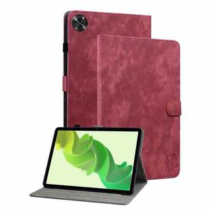 For Realme Pad 2 Tiger Pattern Flip Leather Tablet Case(Red)